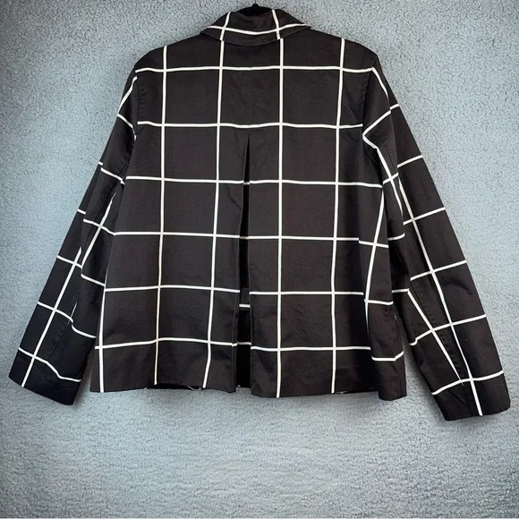 Lauren Ralph Lauren Womens Checkered Box Plaid Peacoat Size Large Dark Academia - Picture 4 of 10